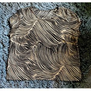 Y2K Gold and Black Ribbed Patterned Blouse